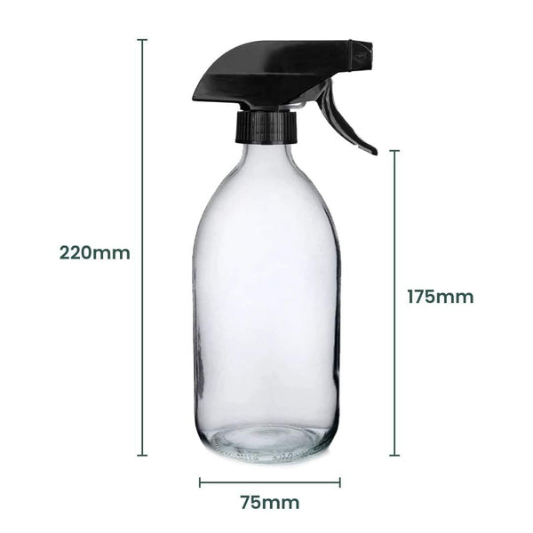 Clear Glass Bottle with Spray Lid