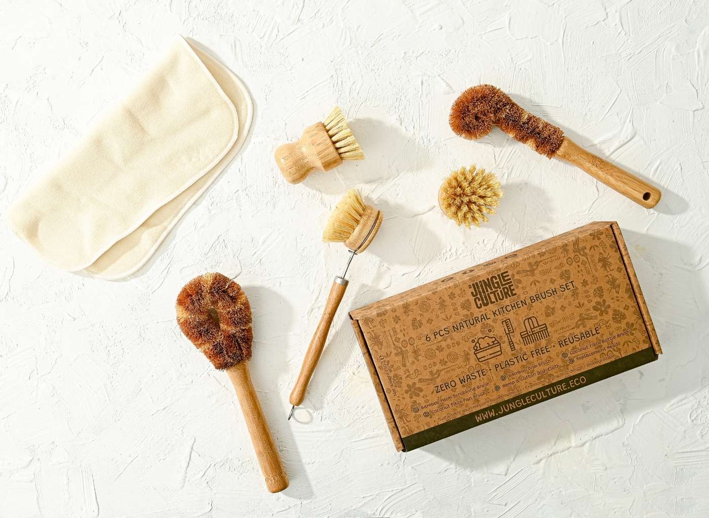 Bamboo Dish Brush Set Eco Friendly Washing Up Brushes