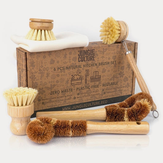 Bamboo Dish Brush Set Eco Friendly Washing Up Brushes