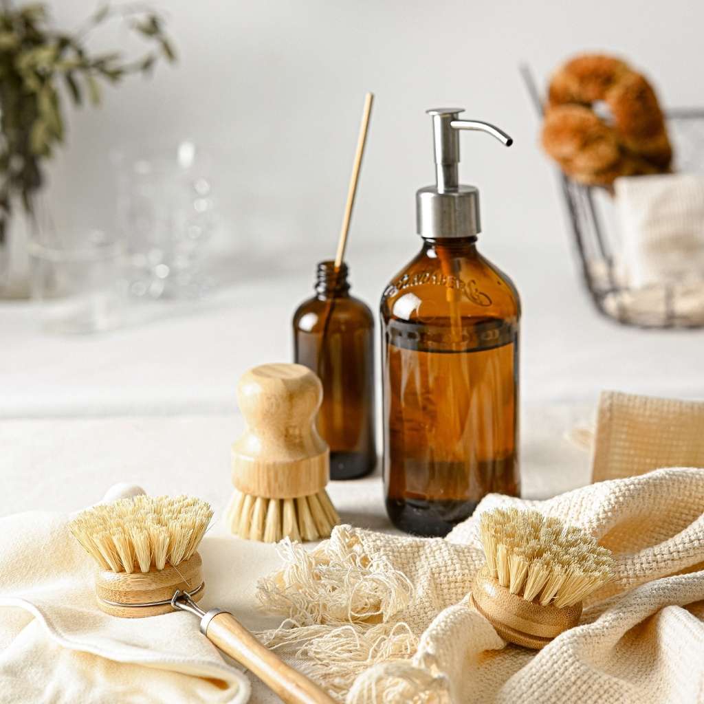 Bamboo Dish Brush Set Eco Friendly Washing Up Brushes