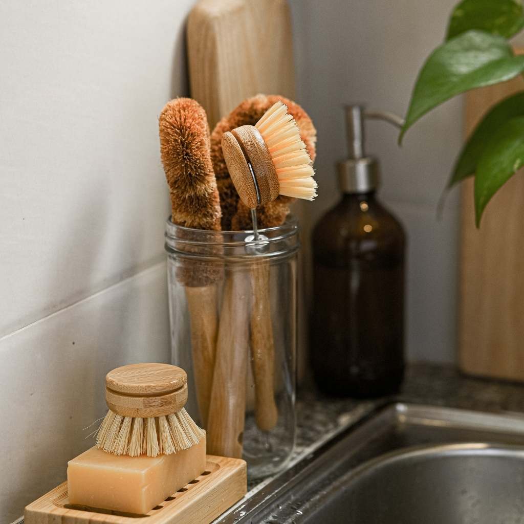 Bamboo Dish Brush Set Eco Friendly Washing Up Brushes