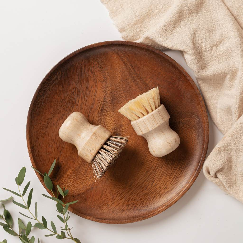 Bamboo Dish Brushes set of 2 washing up scrubbing brushes