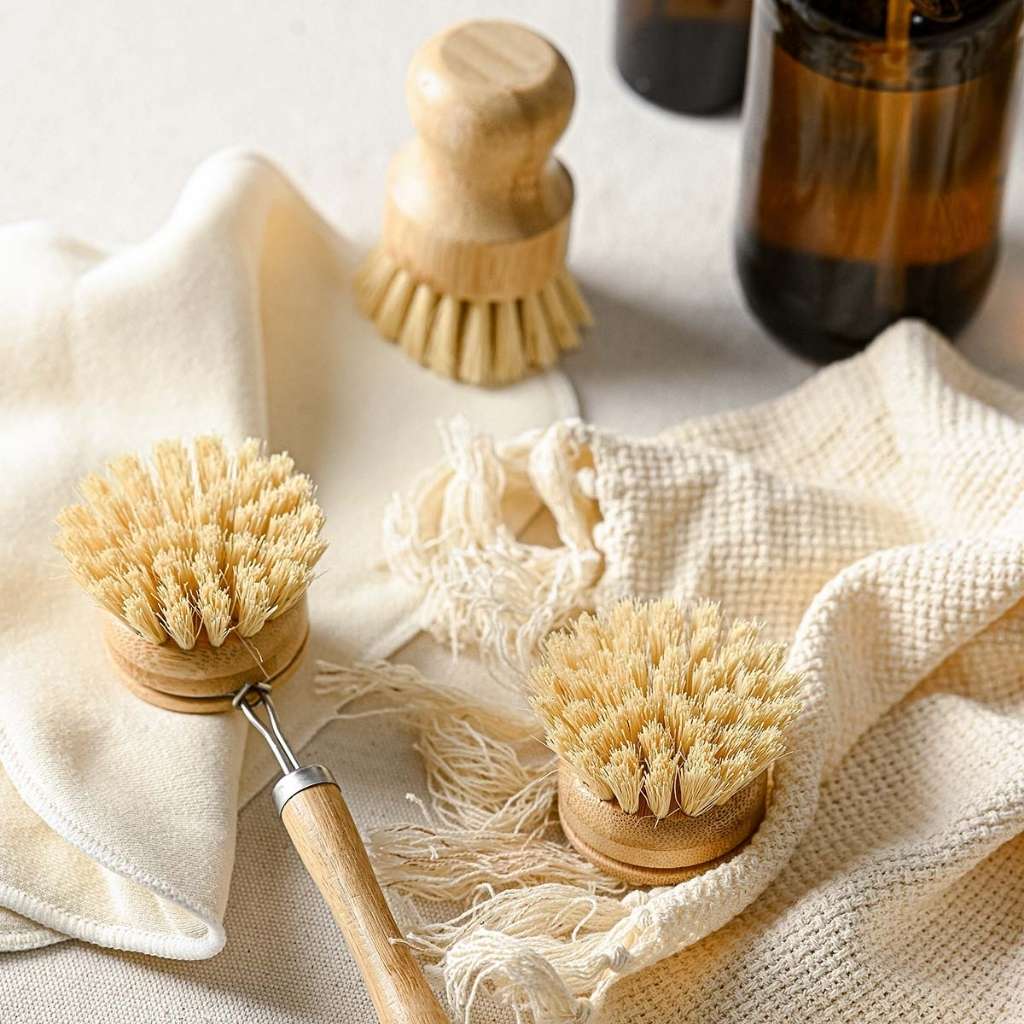 Bamboo Dish Brush Set Eco Friendly Washing Up Brushes